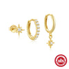 Wholesale S925 Sterling Silver Mangxing Snowflake Geometric Earrings With Inlaid Zircon For Women