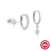 Wholesale S925 Sterling Silver Mangxing Snowflake Geometric Earrings With Inlaid Zircon For Women