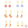 Wholesale S925 Sterling Silver Marine Animal Earrings With Geometric Design And Electroplating Fashion Creative For Women