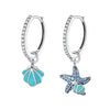 Wholesale S925 Sterling Silver Marine Starfish Shell Luminous Electroplated Women's Animals Zodiac Small Fresh Earrings