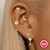 Wholesale S925 Sterling Silver Marquise Blue Opal Tassel Pendant Ear Clip Earrings Electroplating Design Unisex