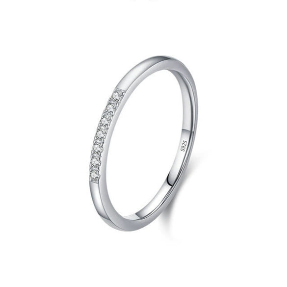 Wholesale S925 Sterling Silver Micro Inlaid Geometric Ring For Women Simple Fashion