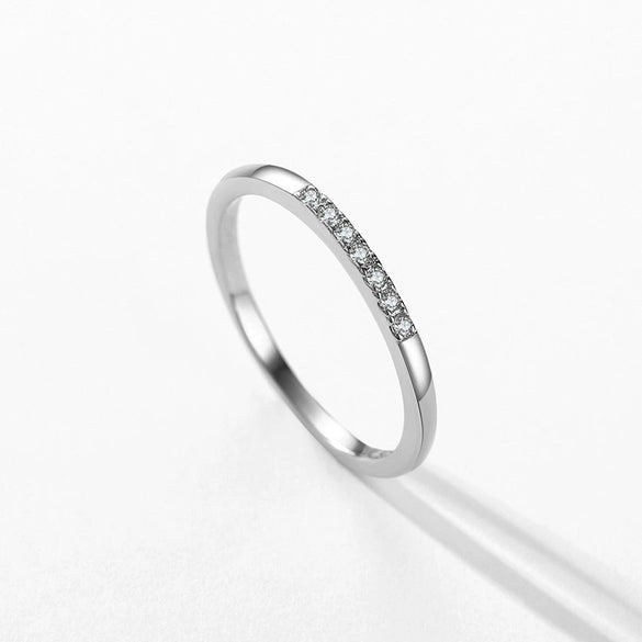 Wholesale S925 Sterling Silver Micro Inlaid Geometric Ring For Women Simple Fashion