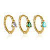 Wholesale S925 Sterling Silver Micro Inlaid Turquoise Emerald Zircon Water Drop Geometric Earrings For Women