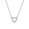 Wholesale S925 Sterling Silver Micro Inlaid Zircon Hollow Heart Shaped Love Necklace With Cross Chain And Electroplating For Women Fashion Fresh Sweet Clavicle Chain
