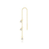 Wholesale S925 Sterling Silver Microencrusted Diamond Tassel Layered Chain Ear Wire Geometric Jewelry With Earplugfree Design
