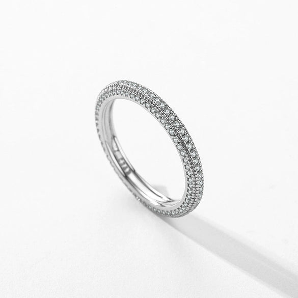 Wholesale S925 Sterling Silver Microinlaid Diamond Geometric Light Luxury Women's Ring