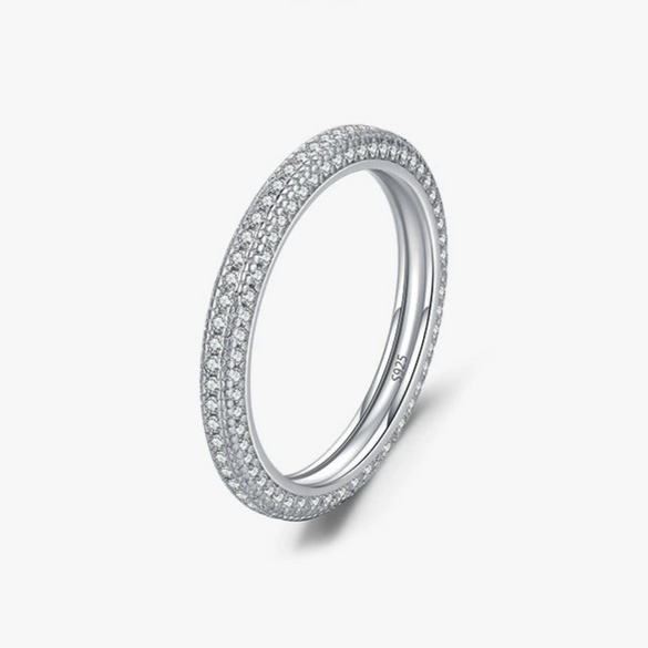 Wholesale S925 Sterling Silver Microinlaid Diamond Geometric Light Luxury Women's Ring