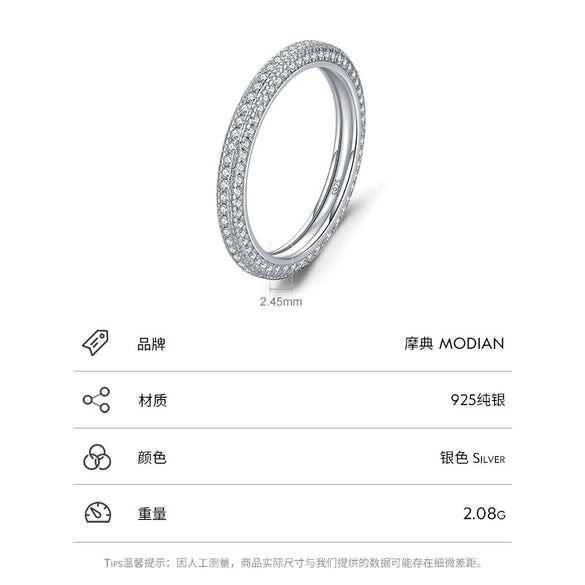 Wholesale S925 Sterling Silver Microinlaid Diamond Geometric Light Luxury Women's Ring