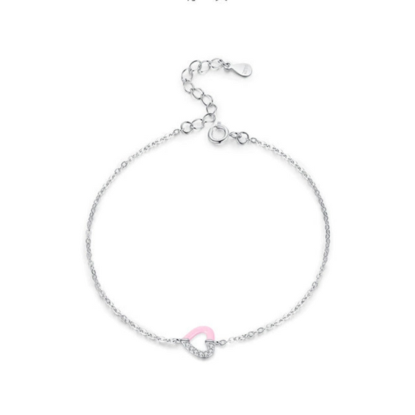 Wholesale S925 Sterling Silver Microinlaid Heart Bracelet For Women Niche Design Fashion Allmatch