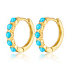 Wholesale S925 Sterling Silver Microinlaid Turquoise Geometric Round Earrings With Zirconia Processing