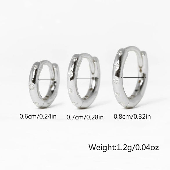 Wholesale S925 Sterling Silver Microinlaid Zircon Circle Geometric Retro Fashion Earrings