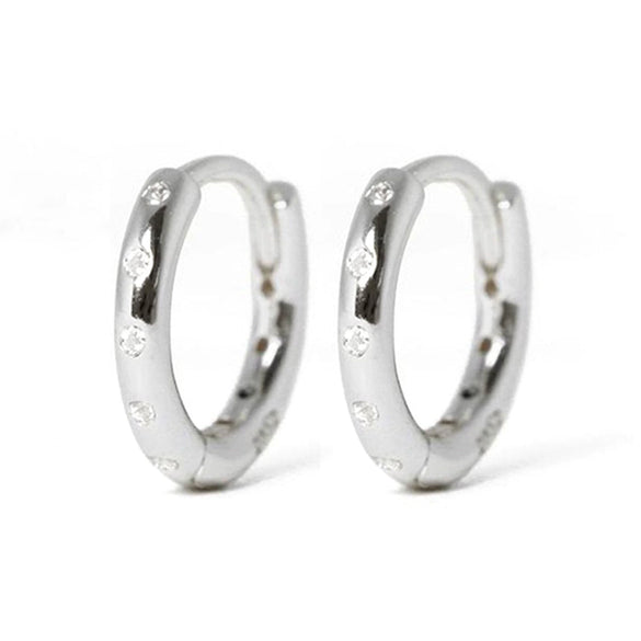 Wholesale S925 Sterling Silver Microinlaid Zircon Circle Geometric Retro Fashion Earrings