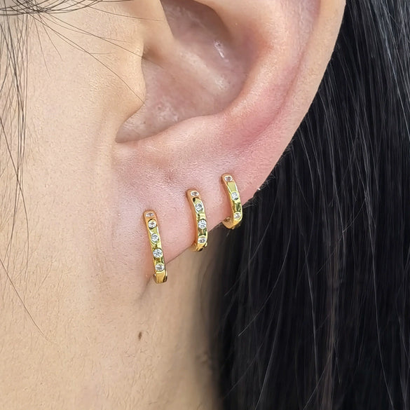 Wholesale S925 Sterling Silver Microinlaid Zircon Circle Geometric Retro Fashion Earrings