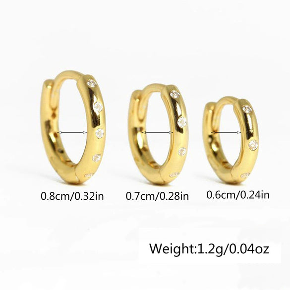 Wholesale S925 Sterling Silver Microinlaid Zircon Circle Geometric Retro Fashion Earrings