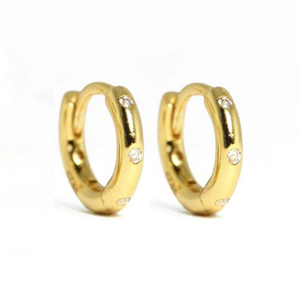 Wholesale S925 Sterling Silver Microinlaid Zircon Circle Geometric Retro Fashion Earrings