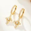 Wholesale S925 Sterling Silver Microinlaid Zircon Geometric Cross Pendant Earring With Fashionable And Unique Design