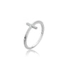 Wholesale S925 Sterling Silver Microinlaid Zircon Geometric Cross Ring With Electroplating For Fashion Commuter Ol