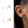 Wholesale S925 Sterling Silver Microinlaid Zircon Geometric Lightning Earrings For Women With Electroplating