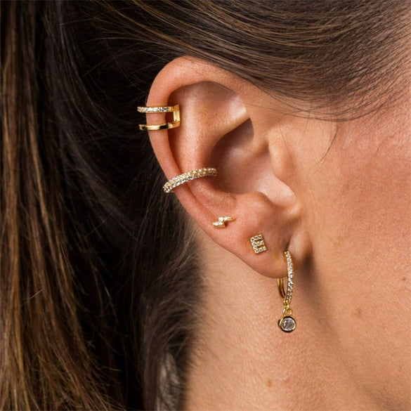 Wholesale S925 Sterling Silver Microinlaid Zircon Geometric Lightning Earrings For Women With Electroplating