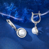 Wholesale S925 Sterling Silver Microinlaid Zircon Pearl Beads Round Geometric Elegant Women's Earrings