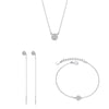 Wholesale S925 Sterling Silver Microinlaid Zircon Round Geometric Ear Line Bracelet Necklace Simple Jewelry With O Word Chain