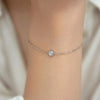 Wholesale S925 Sterling Silver Microinlaid Zircon Round Geometric Ear Line Bracelet Necklace Simple Jewelry With O Word Chain