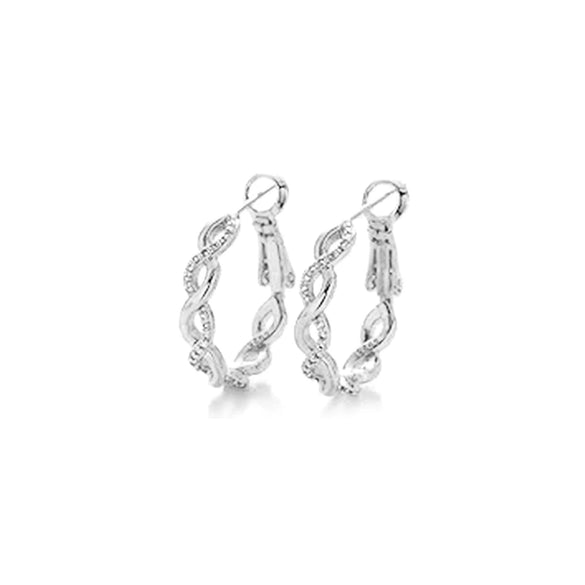 Wholesale S925 Sterling Silver Microinlaid Zircon Woven Twist Exaggerated Personality Minimalist Fashion Earring With Micropaved Treatment