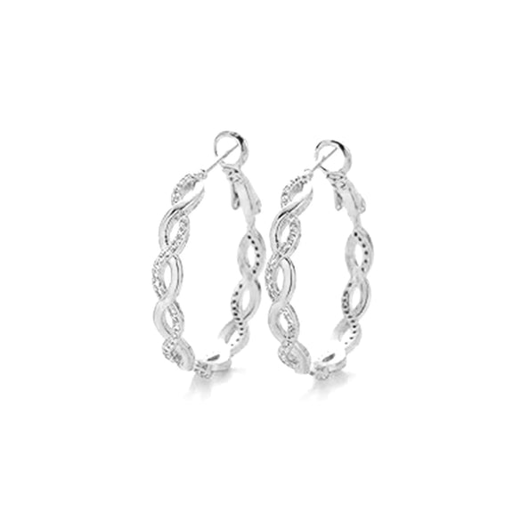 Wholesale S925 Sterling Silver Microinlaid Zircon Woven Twist Exaggerated Personality Minimalist Fashion Earring With Micropaved Treatment