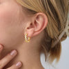 Wholesale S925 Sterling Silver Microinlaid Zircon Woven Twist Exaggerated Personality Minimalist Fashion Earring With Micropaved Treatment