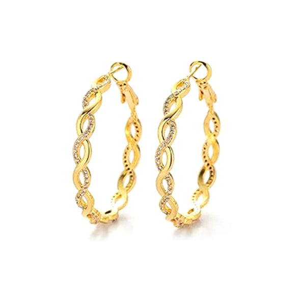 Wholesale S925 Sterling Silver Microinlaid Zircon Woven Twist Exaggerated Personality Minimalist Fashion Earring With Micropaved Treatment