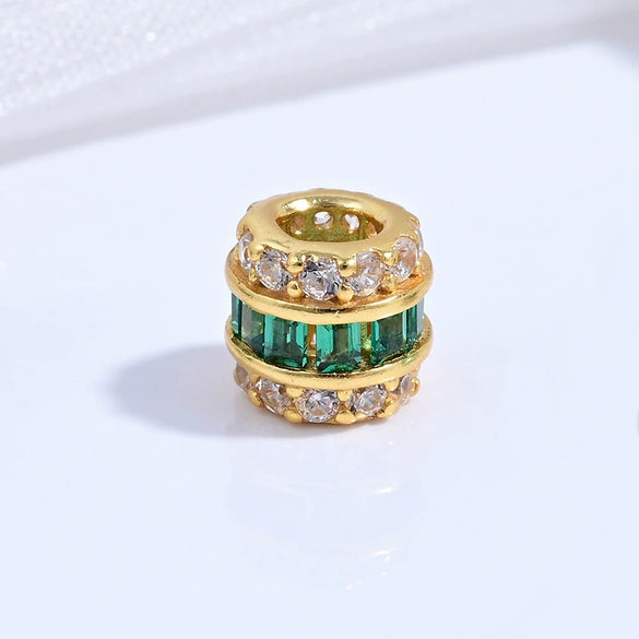 Wholesale S925 Sterling Silver Microinlaid Zirconia Round Barrel Beads Spacer Beads For Diy Bracelet Necklace Accessories