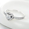 Wholesale S925 Sterling Silver Micropaved Heartshaped Ring For Women With Microinlay