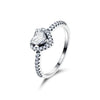 Wholesale S925 Sterling Silver Micropaved Heartshaped Ring For Women With Microinlay
