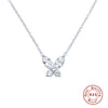 Wholesale S925 Sterling Silver Mini Butterfly Necklace With Zircon Electroplated Adjustable Clavicle Chain O Chain Geometric Design