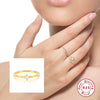 Wholesale S925 Sterling Silver Mini Pearl Ring With Geometric Pattern For Women Electroplated