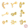 Wholesale S925 Sterling Silver Mini Piercing Thread Ear Studs With Distinctive Angel's Eye Design Electroplated For Women