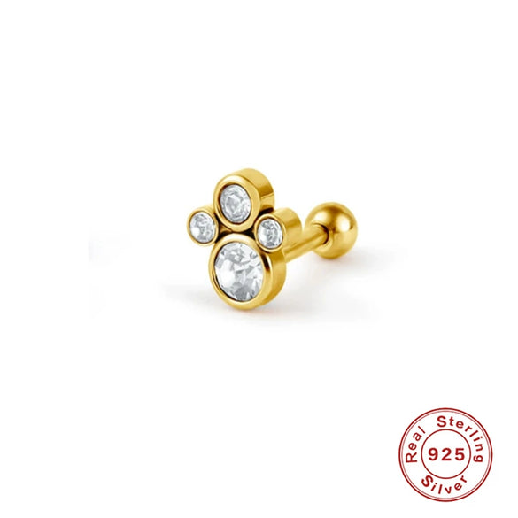 Wholesale S925 Sterling Silver Mini Piercing Thread Ear Studs With Distinctive Angel's Eye Design Electroplated For Women