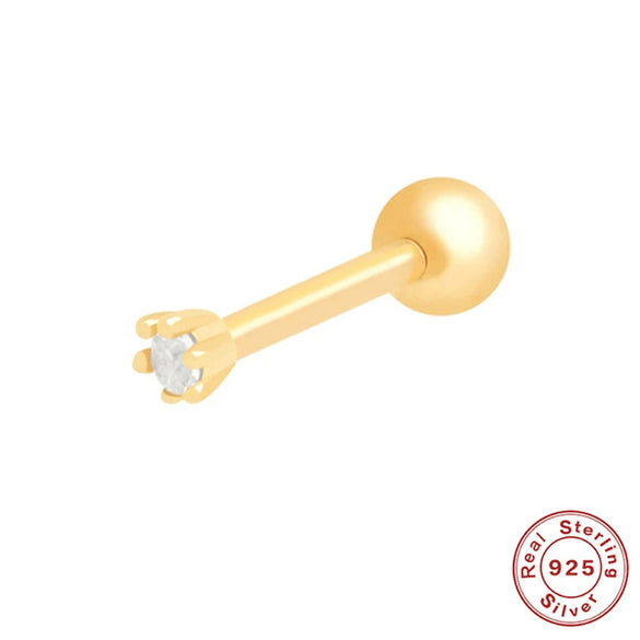 Wholesale S925 Sterling Silver Mini Piercing Thread Ear Studs With Distinctive Angel's Eye Design Electroplated For Women