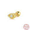Wholesale S925 Sterling Silver Mini Piercing Thread Ear Studs With Distinctive Angel's Eye Design Electroplated For Women