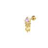 Wholesale S925 Sterling Silver Mini Triangle Tassel Zircon Inlaid Spiral Cartilage Stud Earrings Unisex Geometric Fashion Creative Piercing Stud Earrings