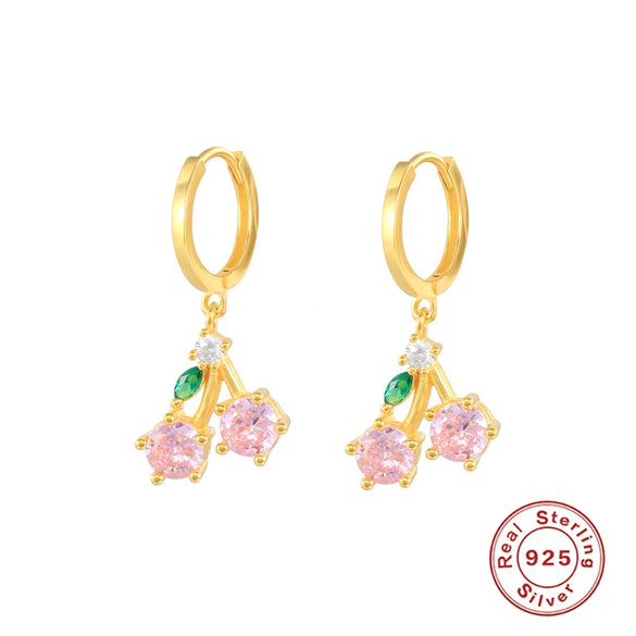 Wholesale S925 Sterling Silver Mini Tropical Fruit Geometric Simple Creative Earrings For Women