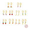 Wholesale S925 Sterling Silver Mini Tropical Fruit Geometric Simple Creative Earrings For Women
