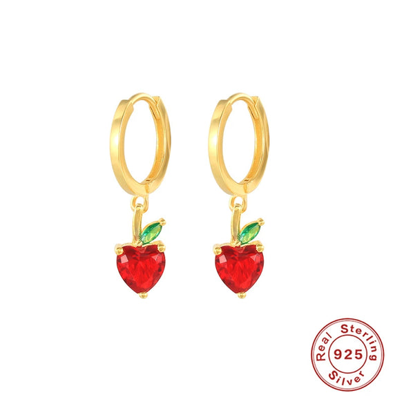 Wholesale S925 Sterling Silver Mini Tropical Fruit Geometric Simple Creative Earrings For Women