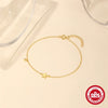 Wholesale S925 Sterling Silver Minimalist Fivepointed Star Geometric Pattern Elegant Allmatch Women's Bracelet With Real Gold Electroplating