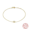 Wholesale S925 Sterling Silver Minimalist Fourclaw Diamond Bracelet With Geometric Pattern Electroplated For Women