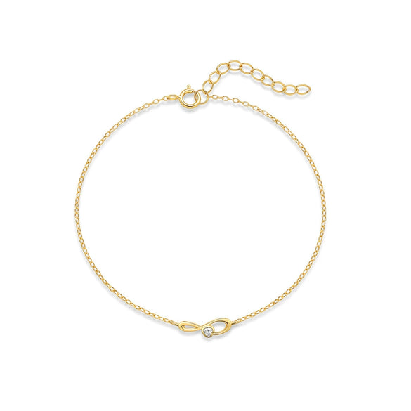 Wholesale S925 Sterling Silver Minimalist Geometric Infinite Cycle Lucky Love Diamond Bracelet With Electroplating Treatment