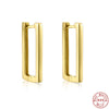 Wholesale S925 Sterling Silver Minimalist Geometric U Shaped Square Earrings With Electroplating