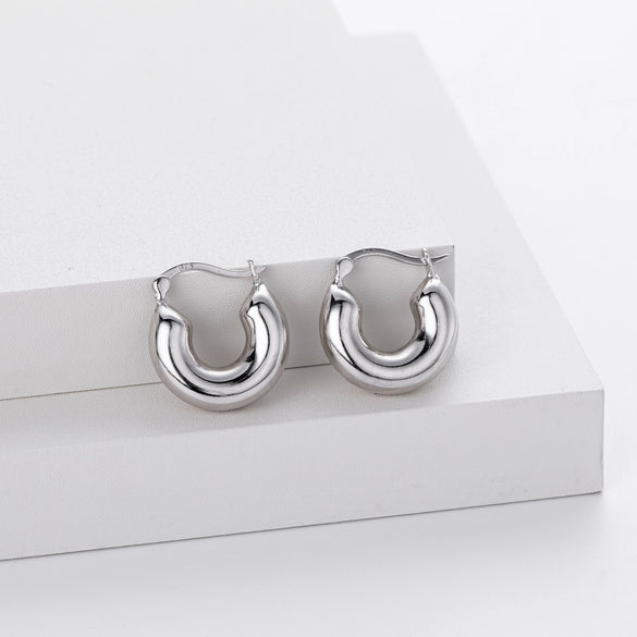 Wholesale S925 Sterling Silver Minimalist Geometric Ushape Electroplated Women's Earrings