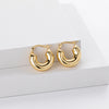 Wholesale S925 Sterling Silver Minimalist Geometric Ushape Electroplated Women's Earrings